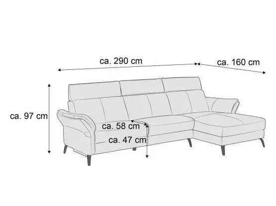 Ecksofa Luna Kabs